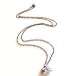 Silver Nautilus And Quartz Triangle Long Necklace
